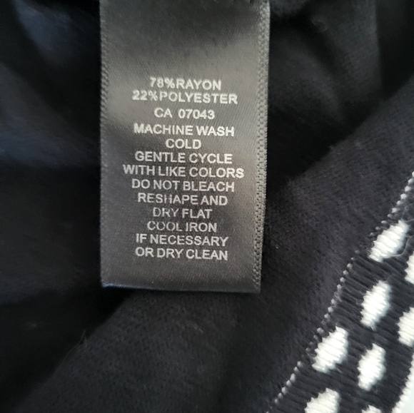 NEW Cable & Gauge Black Cardigan with White Polka Dot Trim, Size Large - Picture 5 of 6